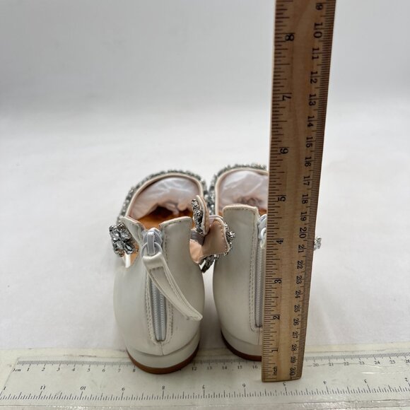 XYD White Pointed Toe D'Orsay Wedding Flat Sandals Sparkly Rhinestones Dress Sho - Picture 5 of 8